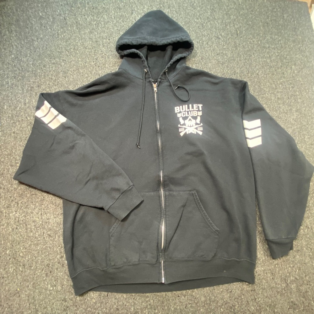 Pro Wrestling Tees Bullet Club Zip Hoodie 3XL XXXL Mens Black NJPW Bone Soldier